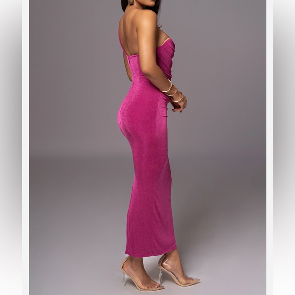 Berry Slinky One Shoulder Dress Corset Top - Picture 4 of 11